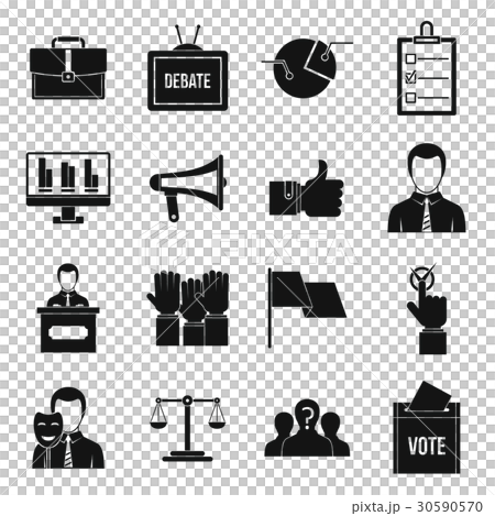 Election voting icons set, simple style 30590570