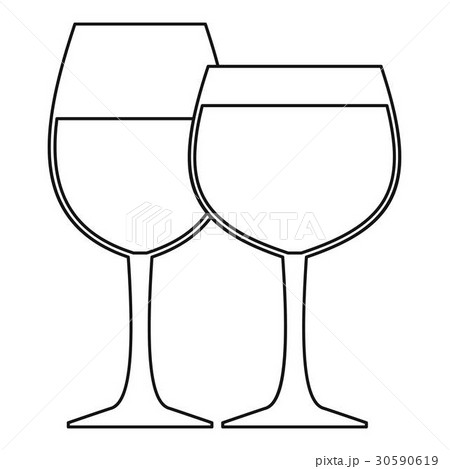 Two wine glasses icon, outline style 30590619