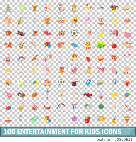 100 entertainment for kids icons set 100 entertainment for kids icons set 30590631