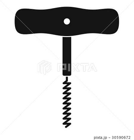 Corkscrew with a metal spiral icon, simple style 30590672