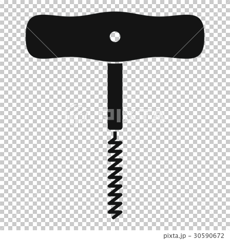 Corkscrew with a metal spiral icon, simple style 30590672