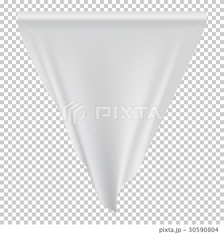 White pennant hanging mockup, realistic style 30590804