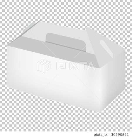 Empty white take out box mockup, realistic style Empty white take out box mockup, realistic style 30590831