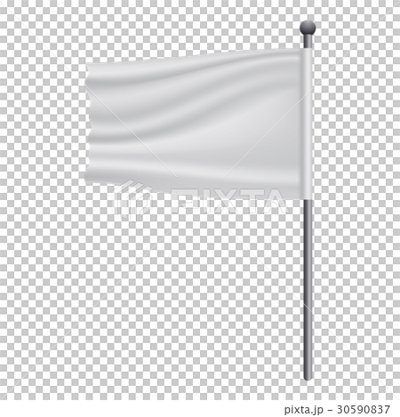 White flag on flagpole mockup, realistic style White flag on flagpole mockup, realistic style 30590837