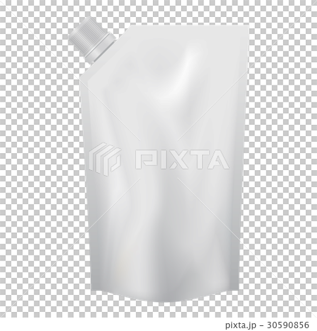Plastic pouch with batcher mockup, realistic style 30590856