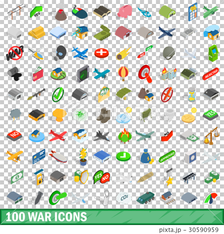 100 war icons set, isometric 3d style 100 war icons set, isometric 3d style 30590959
