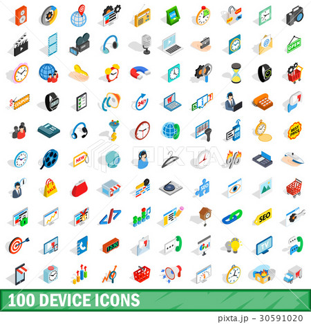 100 device icons set, isometric 3d style 100 device icons set, isometric 3d style 30591020