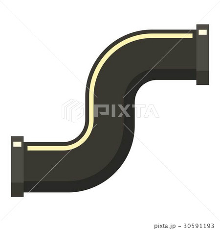 Black S joint pipe icon, flat style Black S joint pipe icon, flat style 30591193