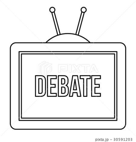TV Debate icon, outline style TV Debate icon, outline style 30591203