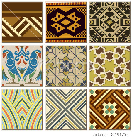 Antique ceramic tile pattern combo collection 30591752