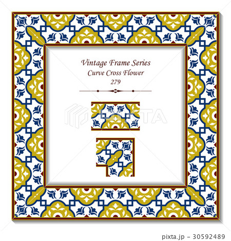 Vintage 3D frame of Curve Cross Flower Vintage 3D frame of Curve Cross Flower 30592489
