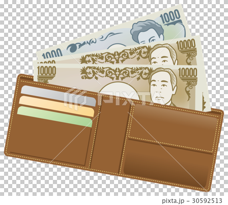 サイフに入っている日本の紙幣 30592513