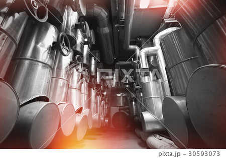 Industrial zone, Steel pipelines and cables 30593073