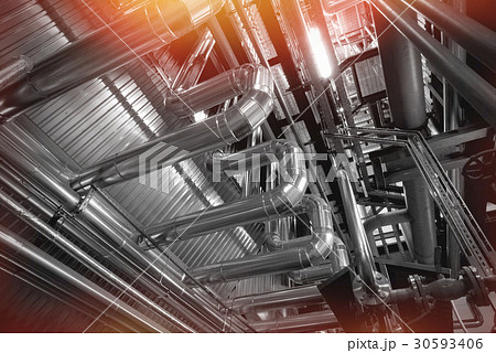 Industrial zone, Steel pipelines and cables Industrial zone, Steel pipelines and cables 30593406