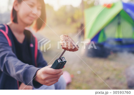 Friends Camping Eating Food, 30593760