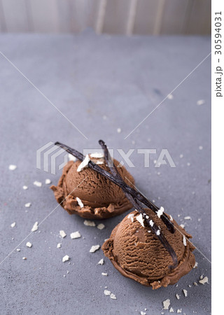 Scoop of chocolate ice cream 30594031