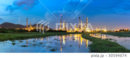 Oil refinery and chemical industry, twilight time 30594074