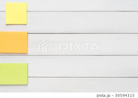 Stationery supply - sticky notes paper on wood 30594315