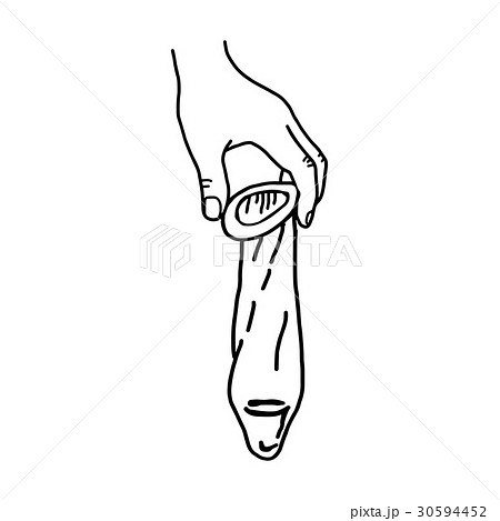 hand holding used condom  30594452