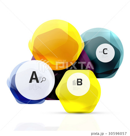 Shiny hexagons with infographics options 30596057