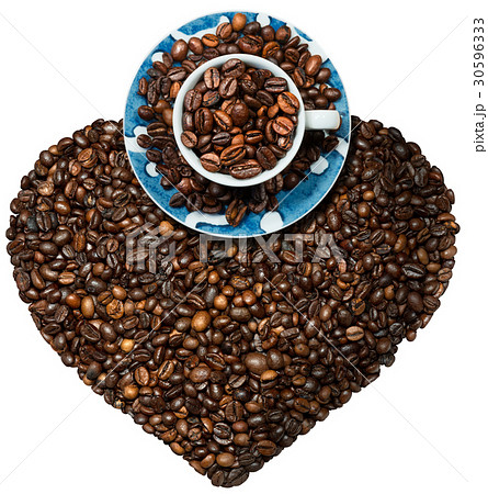 Roasted Coffee Beans Heart Shaped Roasted Coffee Beans Heart Shaped 30596333