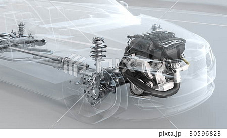City car structure overview during driving. 3d 30596823