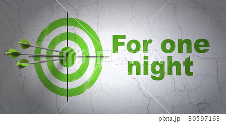 Tourism concept: target and For One Night on wall Tourism concept: target and For One Night on wall 30597163