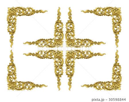 Pattern of wood frame carve flower on white Pattern of wood frame carve flower on white 30598844