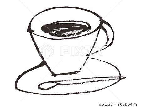 コーヒー 水彩画 手描きのイラスト素材