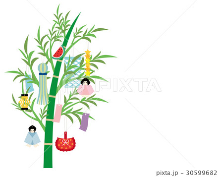 七夕　笹飾りのフレーム 30599682