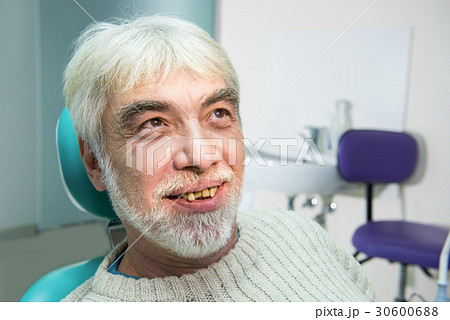 Old man with yellow teeth. Old man with yellow teeth. 30600688