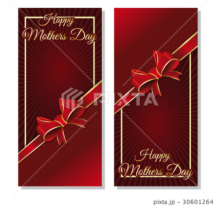 Mothers Day cards template with a ribbon and bow Mothers Day cards template with a ribbon and bow 30601264