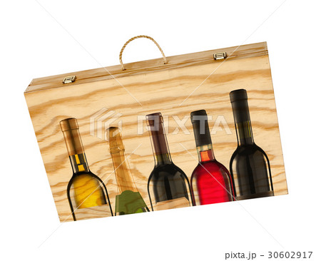 Wooden box for bottles of wine. Wooden box for bottles of wine. 30602917