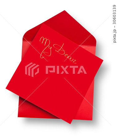 Red card and envelope with "My Dear" 30603139