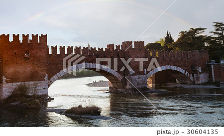 Castelvecchio (Scaliger) Bridge in spring evening Castelvecchio (Scaliger) Bridge in spring evening 30604135