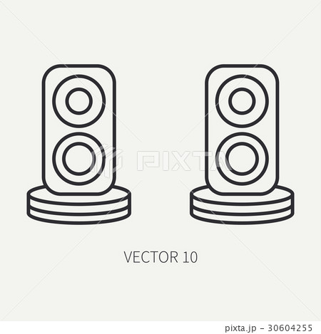 Line flat vector computer part icon audio speakers 30604255