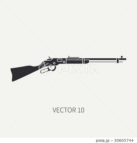 Silhouette. Line flat vector military icon rifle Silhouette. Line flat vector military icon rifle 30605744