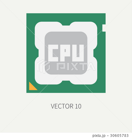 Plain flat color vector computer part icon 30605783