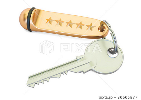 Hotel key 5 stars, 3D rendering 30605877