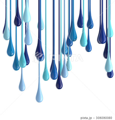 3D blue glossy paint drop blobs 30606080