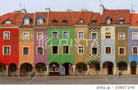 crooked medieval houses , Poznan, Poland 30607149