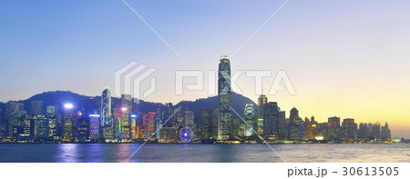 Hong Kong downtown on twilight scene. 30613505