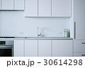 3d render white modern kitchen closeup 30614298