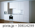 3d render white contemporary kitchen in interior  30614299