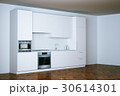3d render white contemporary kitchen 30614301