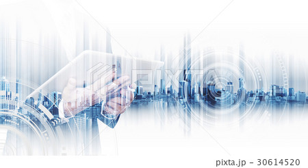 Double exposure businessman technology concept Double exposure businessman technology concept 30614520