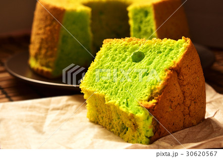 Slice of Pandan Chiffon Cake Slice of Pandan Chiffon Cake 30620567