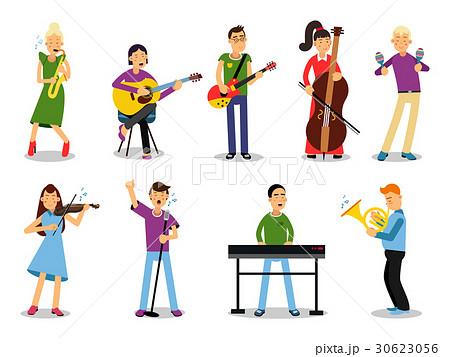 Various musicians, characters in flat style vector Various musicians, characters in flat style vector 30623056