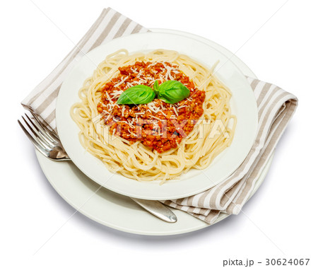Spaghetti bolognese on a white plate 30624067