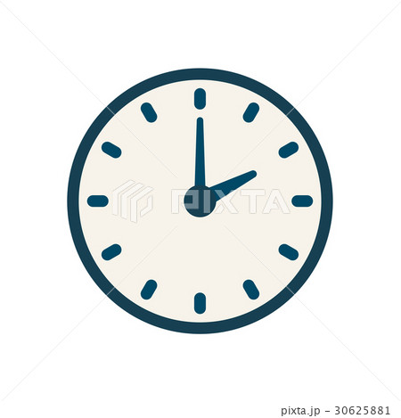 Blue vector clock icon, flat linear time sign 30625881
